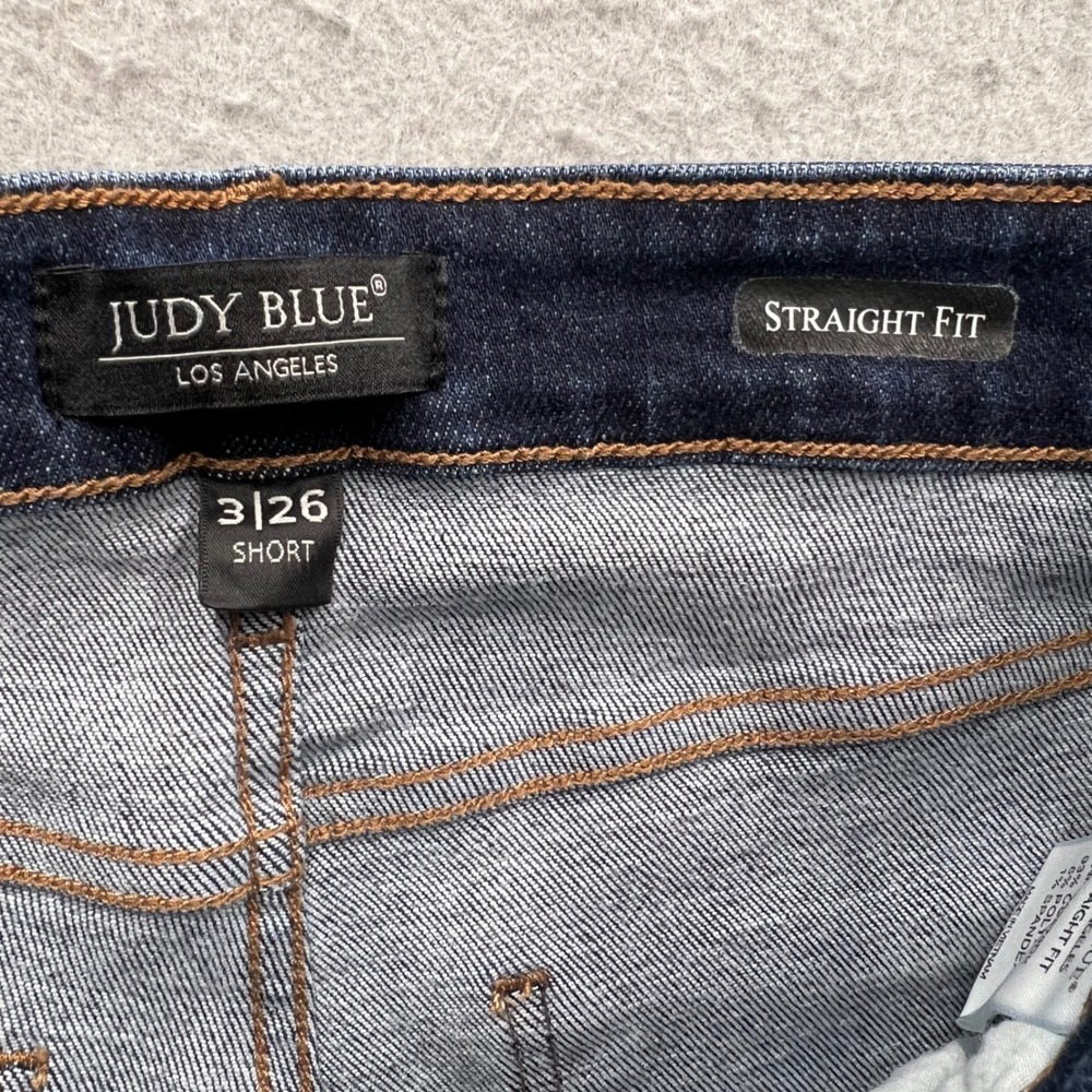 Judy Blue Straight Fit Jeans Dark Wash JB82679DK Womens 3/26 Short Blue Stretch - Picture 5 of 9